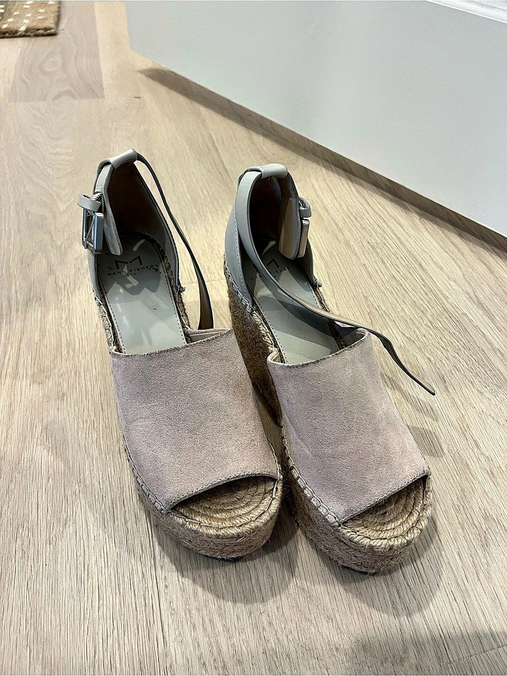 Marc Fisher Pasion Espadrille Wedge Sandal Pink & Brown